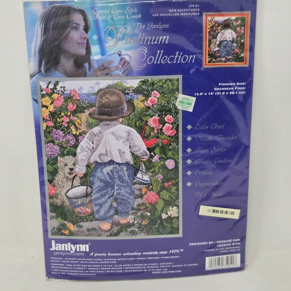 Janlynn Platinum Collection New Adventures Cross Stitch Kit Susan Rios 75-51